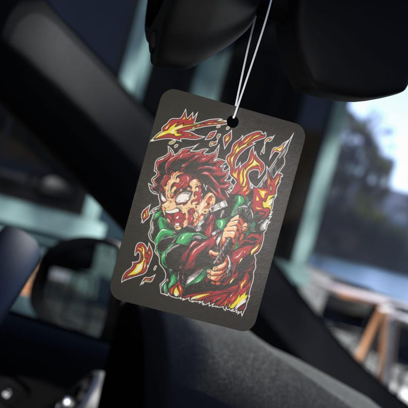 Anime Car Air Freshener Black Ice Scent Anime Auto Decor Otaku Rearview Mirror Tag Kawaii Car Accessory Perfect Gift for Anime Lovers image 1