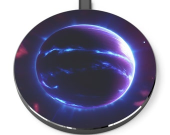 Space design Wireless Charger Pad – Fast Charging, Magnetic Charging Station, Universal for iPhone & Android, Cosmic Tech Gift, Holiday Gift