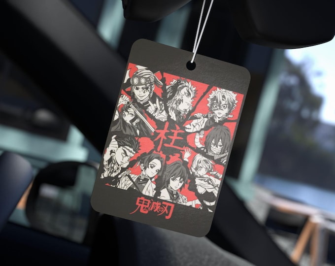 Anime Car Air Freshener Black Ice Scent Anime Auto Decor Otaku Rearview Mirror Tag Kawaii Car Accessory Perfect Gift for Anime Lovers