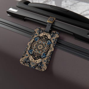 Colorful Persian Rug Luggage Tag for Suitcases & Backpacks, Vintage Travel Accessory, Boho Bag Tag, Gift for Travelers, Unique Baggage Tag