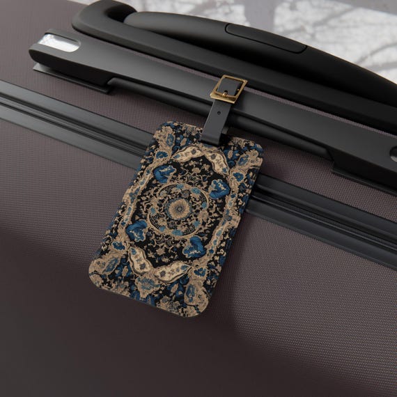 Colorful Persian Rug Luggage Tag for Suitcases & Backpacks, Vintage Travel Accessory, Boho Bag Tag, Gift for Travelers, Unique Baggage Tag