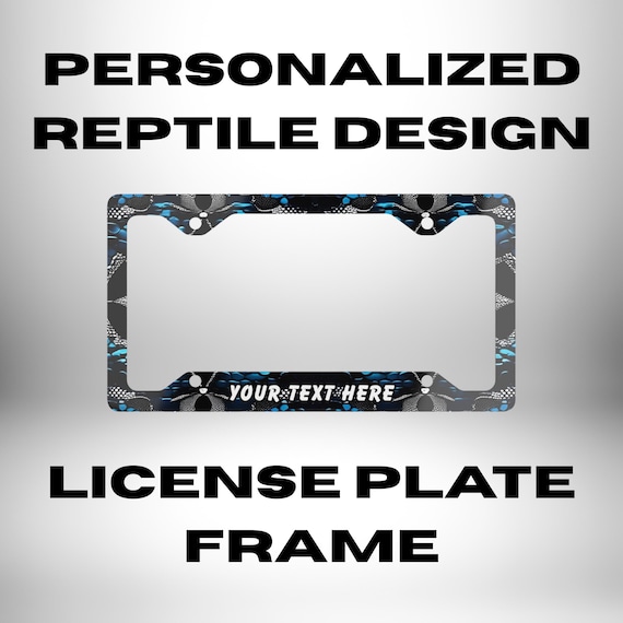Personalized Reptile Print License Plate Frame - Street Style Car Accessory - Snakeskin Decor, Cool Gift for Him or Her, Urban Car Bling