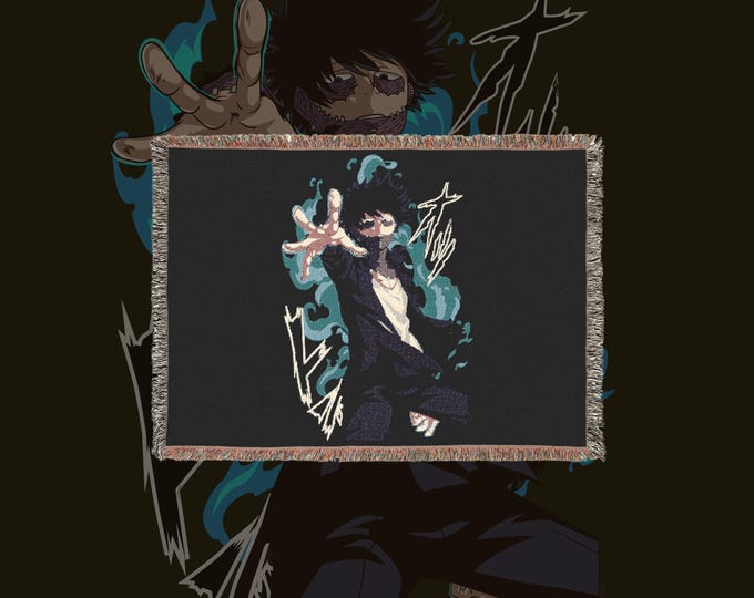 Anime & Manga Woven Blanket - 100% Cotton Throw with Fringe, Otaku Room Decor, Cozy Anime Gift, Wall Tapestry or Couch Accent