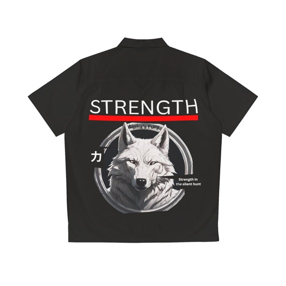 Alpha Fury Wolf | Graphic Boxy Fit Shirt I Short Sleeve button down shirt | Summer Vacation Shirt | Summer night out | Strength & Style