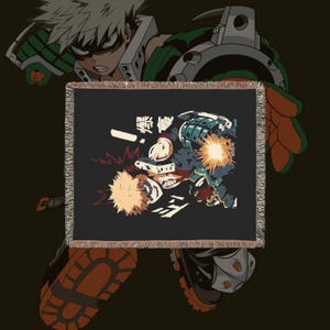 Anime & Manga Woven Blanket - 100% Cotton Throw with Fringe, Otaku Room Decor, Cozy Anime Gift, Wall Tapestry or Couch Accent