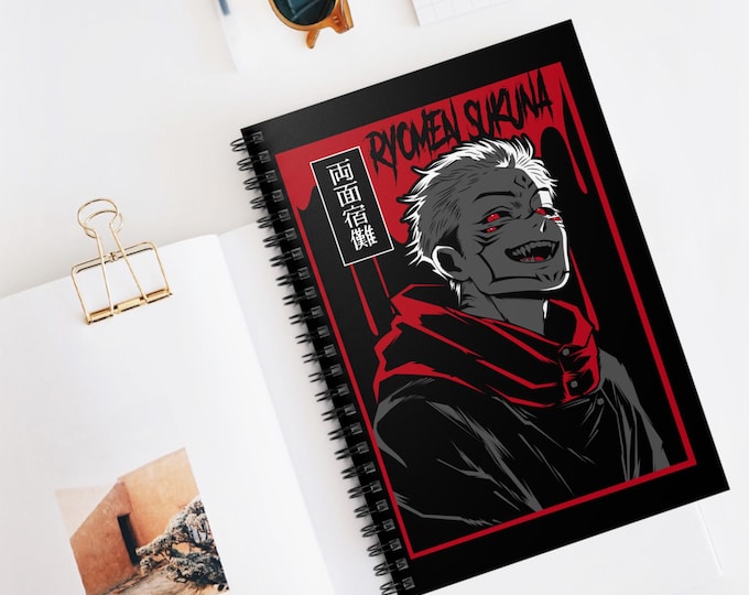 Anime Spiral Notebook | Kawaii Ruled Line Journal | 118 Page Anime Notebook for School & Notes | Otaku Stationery Gift | Anime Writing Book