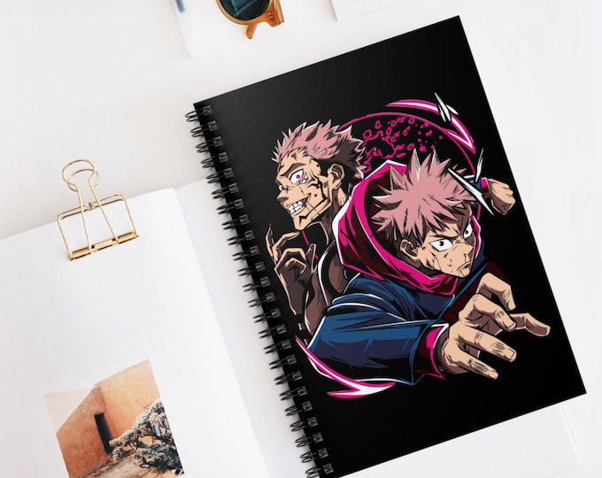 Anime Spiral Notebook | Kawaii Ruled Line Journal | 118 Page Anime Notebook for School & Notes | Otaku Stationery Gift | Anime Writing Book