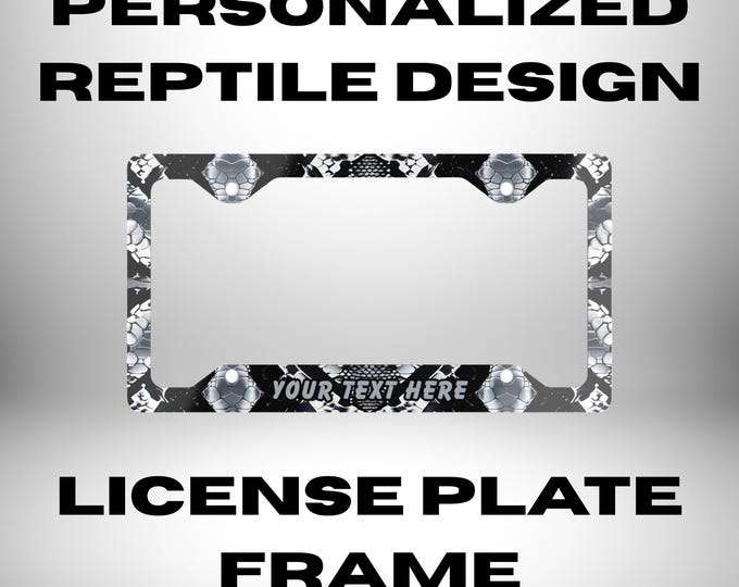 Reptile Print License Plate Frame: Snakeskin Car Accessory