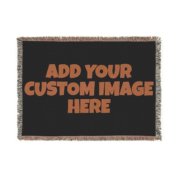 Custom Cozy Anime Blanket Mockup - 100% Cotton Manga Throw with Fringe, Kawaii Otaku Gift, Wall Tapestry, Bedroom Room Decor