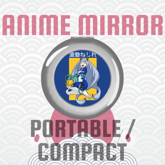 Anime Travel Mirror, Compact Pocket Mirror with Japanese Art, Kawaii Makeup Gift, Otaku Travel Accessory, Tokyo Japan Souvenir Must-Have