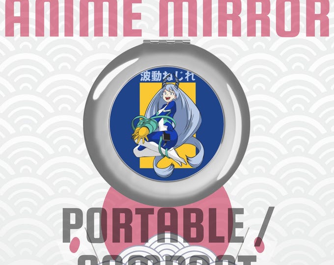 Anime Travel Mirror, Compact Pocket Mirror with Japanese Art, Kawaii Makeup Gift, Otaku Travel Accessory, Tokyo Japan Souvenir Must-Have