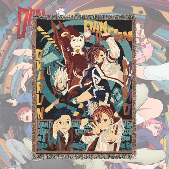 Anime & Manga Woven Blanket – 100% Cotton Throw with Fringe, Otaku Room Decor, Cozy Anime Gift, Wall Tapestry or Couch Accent