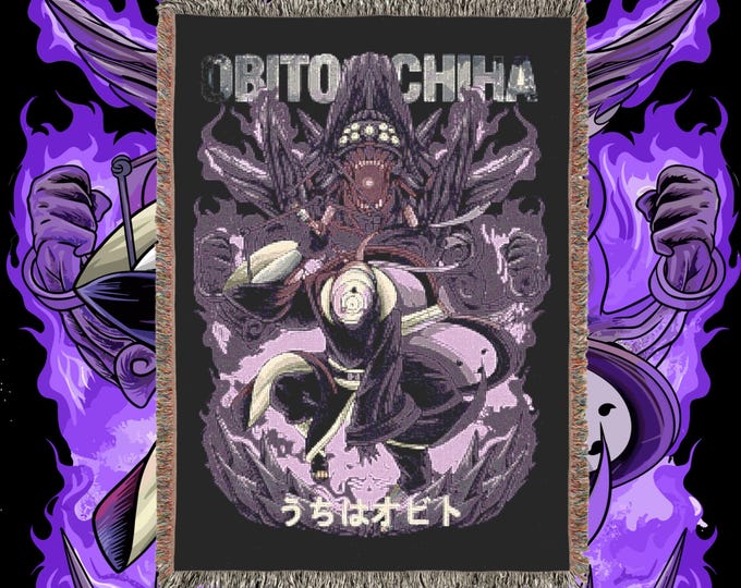 Anime & Manga Blankets - Woven 100% Premium Cotton Anime Throw Blanket with Colorful Fringe - Cozy Home Decor, Wall Tapestry, Gift