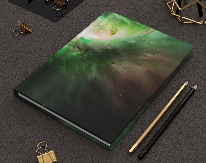 Green Space Journal | Astronomy Gifts Galaxy | Hardcover Journal | Hardcover Notebook | Celestial Journal | Lined Notebook | Lined pages