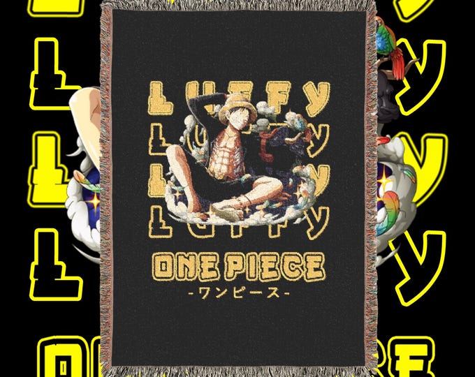 Anime Throw Blanket – Woven Cotton Manga Blanket with Fringe