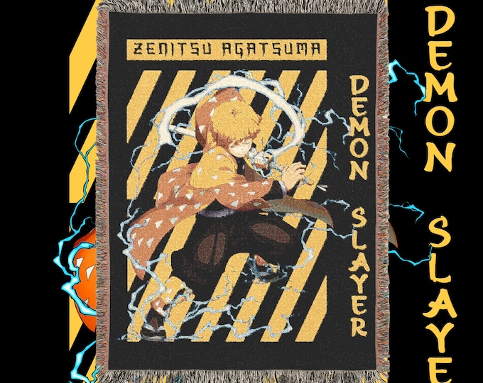 Manga Blankets - Woven 100% Premium Cotton Anime Throw Blanket with Colorful Fringe - Cozy Home Decor, Wall Tapestry, Gift