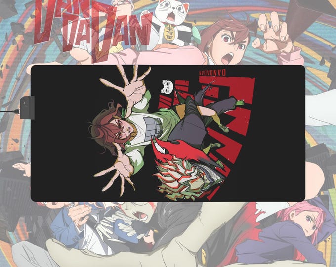 Dandadan Okarun LED Gaming Mouse Pad with RGB Lighting -  Smooth Surface Desk Mat for Gaming Room, Bedroom, Anime Mouse Pad, Gift for gamer