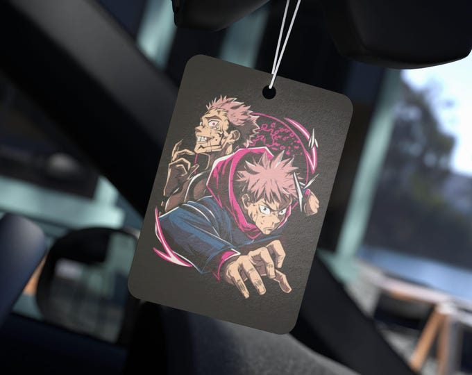 Anime Car Air Freshener Black Ice Scent Anime Auto Decor Otaku Rearview Mirror Tag Kawaii Car Accessory Perfect Gift for Anime Lovers