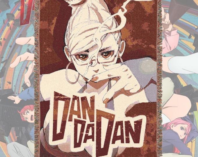 Anime & Manga Woven Blanket – 100% Cotton Throw with Fringe, Otaku Room Decor, Cozy Anime Gift, Wall Tapestry or Couch Accent