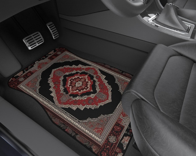 Persian-Inspired Car Mats - Set of 4 - Custom Car Mats With Non-Slipping Backing - Luxury Car Mats - Elegant Car Mats - Car Gift for him/her