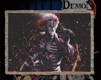 Geweven deken anime en manga – 100% katoenen plaid met franje, Otaku-kamerdecor, gezellig animecadeau, wandtapijt of bankaccent