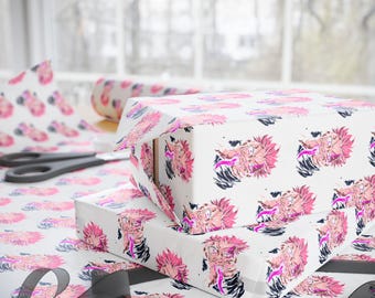 Anime Wrapping Paper, Kawaii Gift Wrap,  Otaku Birthday Wrap, Manga Gift Wrap Paper, Christmas Anime Packaging,  Gift Wrap Sheets