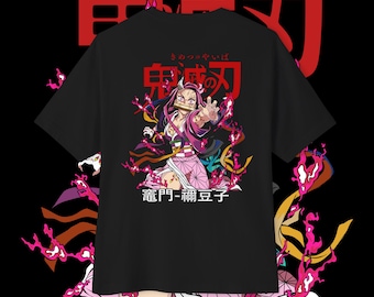 Oversized Anime Graphic Tee Unisex, Japanese Streetwear Shirt, Manga Aesthetic T-Shirt, Otaku Gift, Soft Cotton Top, Casual Fashion Tee