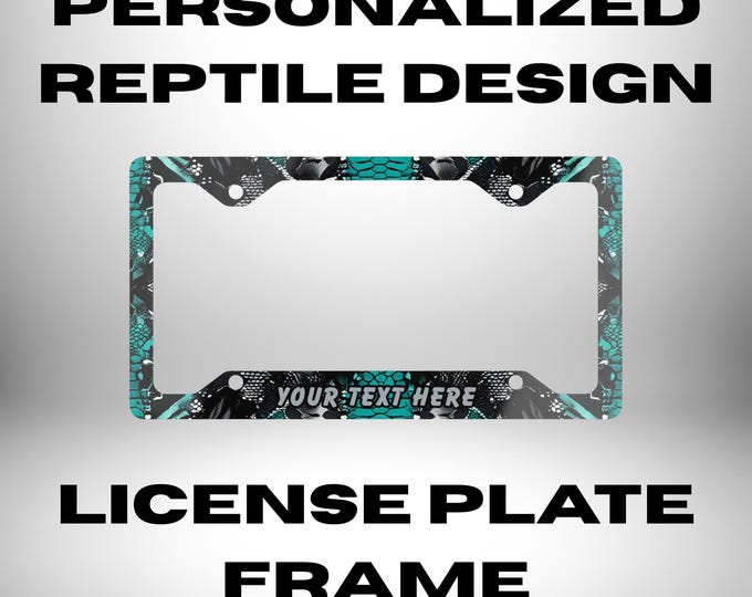 Reptile Print License Plate Frame: Snakeskin Car Accessory