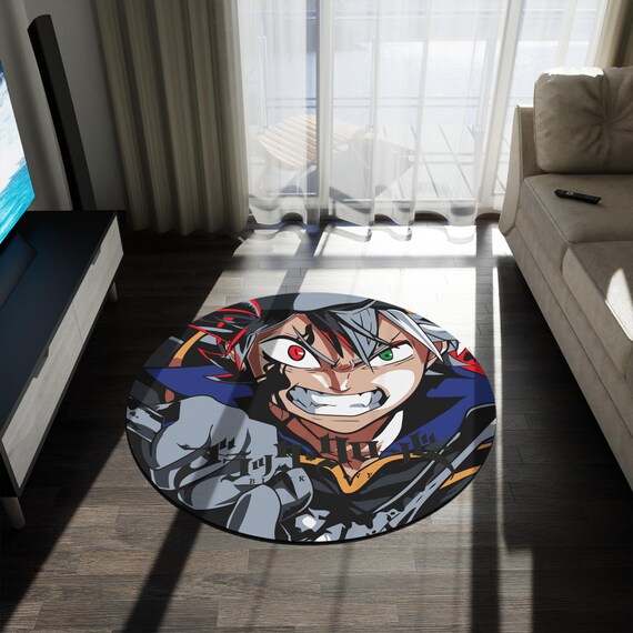 Anime & Manga Round Rug – 60" Otaku Room Decor, Gaming Floor Mat, Anime Watch Party Gift, Durable Chenille Rug for Bedroom or Den