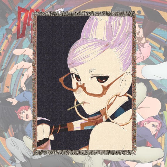Anime & Manga Woven Blanket – 100% Cotton Throw with Fringe, Otaku Room Decor, Cozy Anime Gift, Wall Tapestry or Couch Accent