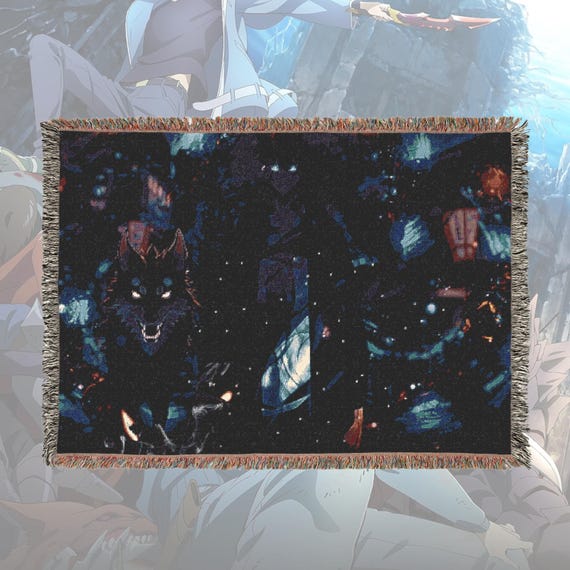 Anime & Manga Woven Blanket – 100% Cotton Throw with Fringe, Otaku Room Decor, Cozy Anime Gift, Wall Tapestry or Couch Accent