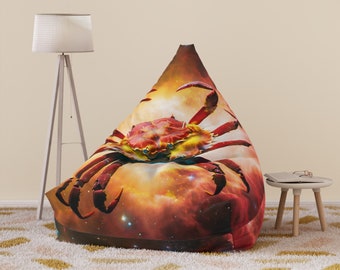 Crab Nebula Galaxy Space Sitzsack Stuhlbezug | Nebel Himmelsraum | Sitzsack-Überzug für Jugendliche und Erwachsene | Wohnkultur | Schlafsäle Dekor