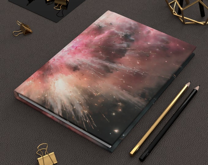 Pink Space Journal | Astronomy Gifts Galaxy | Hardcover Journal | Hardcover Notebook | Celestial Journal | Lined Notebook | Lined pages