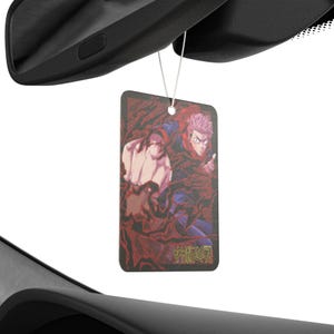 Anime Car Air Freshener Black Ice Scent Anime Auto Decor Otaku Rearview Mirror Tag Kawaii Car Accessory Perfect Gift for Anime Lovers image 3