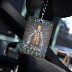 Anime Car Air Freshener Black Ice Scent Anime Auto Decor Otaku Rearview Mirror Tag Kawaii Car Accessory Perfect Gift for Anime Lovers image 1