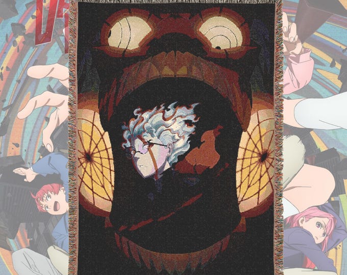 Anime & Manga Woven Blanket – 100% Cotton Throw with Fringe, Otaku Room Decor, Cozy Anime Gift, Wall Tapestry or Couch Accent