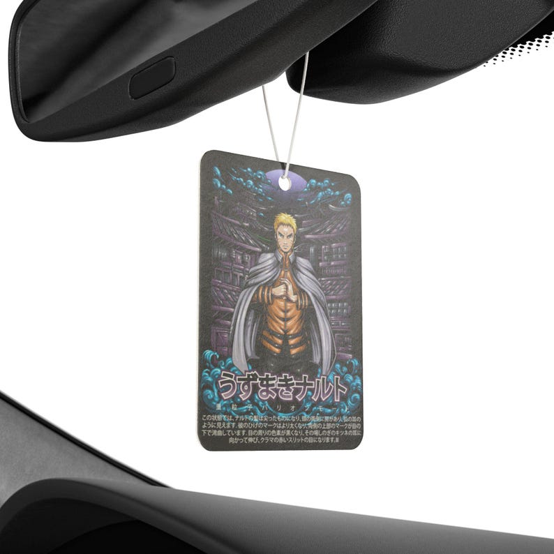 Anime Car Air Freshener Black Ice Scent Anime Auto Decor Otaku Rearview Mirror Tag Kawaii Car Accessory Perfect Gift for Anime Lovers image 3