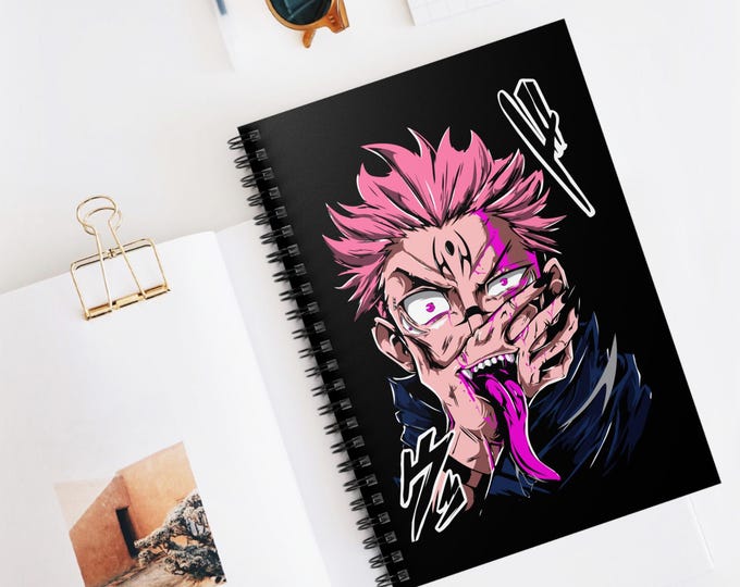 Anime Spiral Notebook | Kawaii Ruled Line Journal | 118 Page Anime Notebook for School & Notes | Otaku Stationery Gift | Anime Writing Book