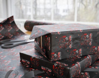 Papel de regalo de anime, papel de regalo kawaii, papel de regalo para cumpleaños otaku, papel con estampado manga, empaquetado navideño de anime, láminas de papel de regalo con diseños de cómics.