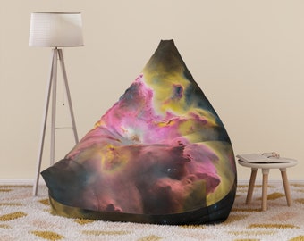 Pink Galaxy Space Bean Bag Chair Cover | Nebula Celestial Space | Bean Bag Cover for Teens and Adults | Home Decor | Dorm Room Decor