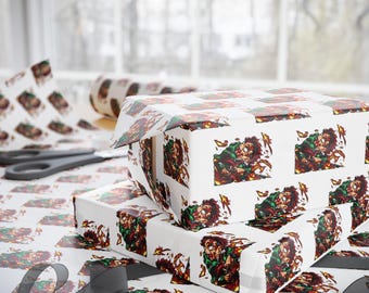 White Anime Wrapping Paper, Kawaii Gift Wrap,  Otaku Birthday Wrap, Manga Gift Wrap Paper, Christmas Anime Packaging,  Gift Wrap Sheets