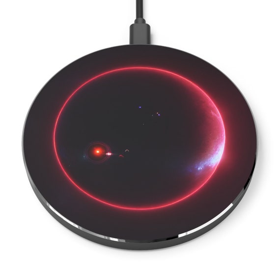 Space design Wireless Charger Pad – Fast Charging, Magnetic Charging Station, Universal for iPhone & Android, Cosmic Tech Gift, Holiday Gift