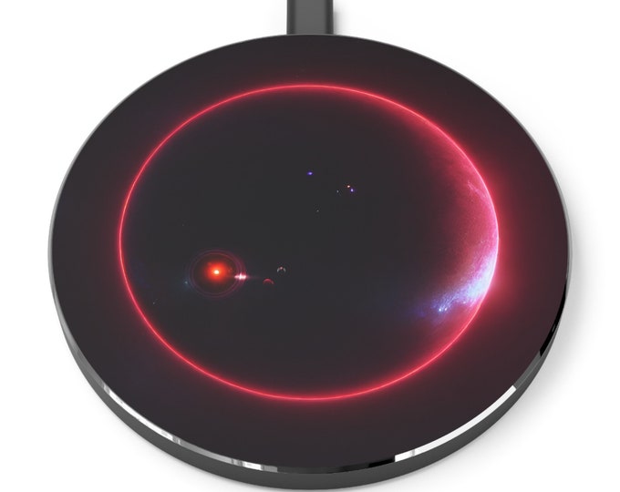 Space design Wireless Charger Pad – Fast Charging, Magnetic Charging Station, Universal for iPhone & Android, Cosmic Tech Gift, Holiday Gift