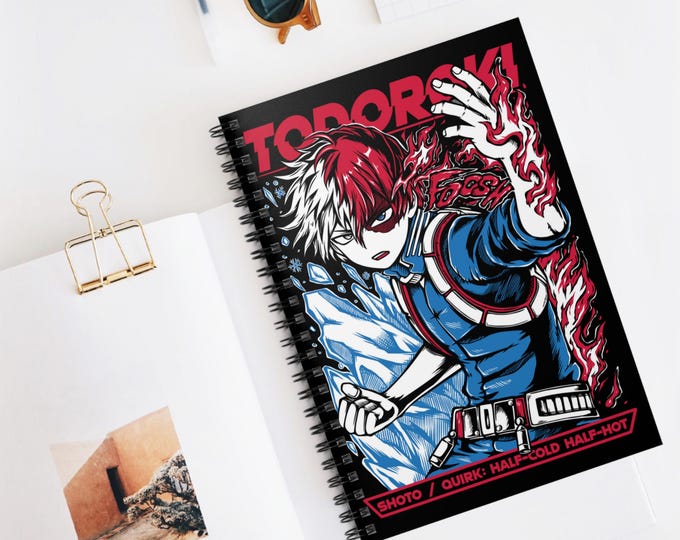 Anime Spiral Notebook | Kawaii Ruled Line Journal | 118 Page Anime Notebook for School & Notes | Otaku Stationery Gift | Anime Writing Book