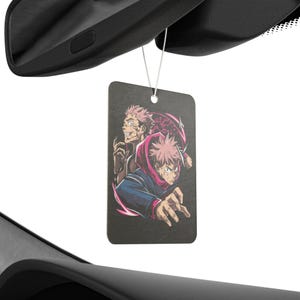 Anime Bil Luftfräschare Black Ice Doft Anime Bildekor Otaku Backspegeletikett Kawaii Biltillbehör Perfekt Present för Animeälskare bild 3