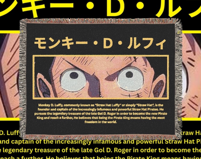 Anime & Manga Woven Blanket - 100% Cotton Throw with Fringe, Otaku Room Decor, Cozy Anime Gift, Wall Tapestry or Couch Accent