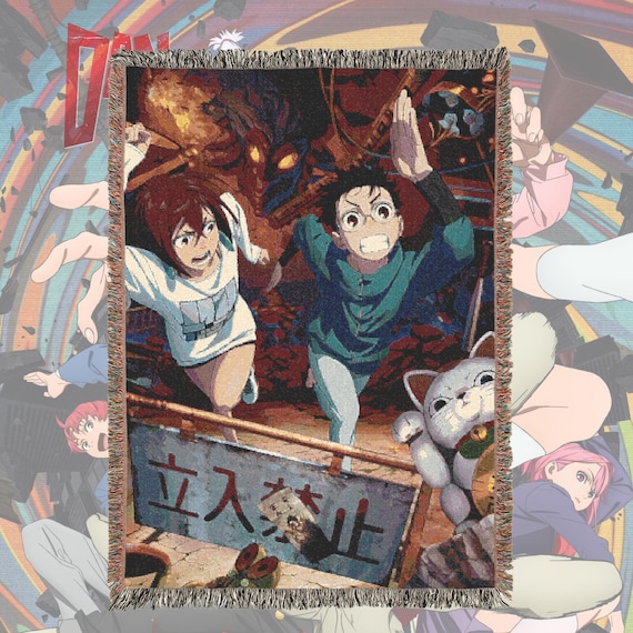 Anime & Manga Woven Blanket – 100% Cotton Throw with Fringe, Otaku Room Decor, Cozy Anime Gift, Wall Tapestry or Couch Accent