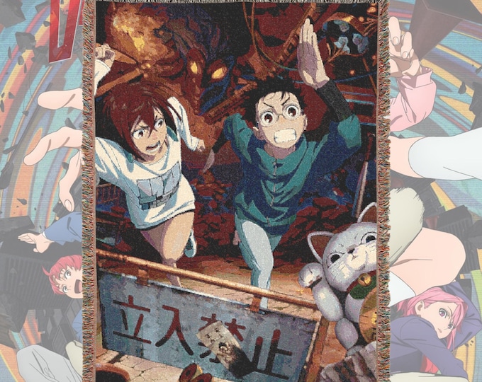 Anime & Manga Woven Blanket – 100% Cotton Throw with Fringe, Otaku Room Decor, Cozy Anime Gift, Wall Tapestry or Couch Accent