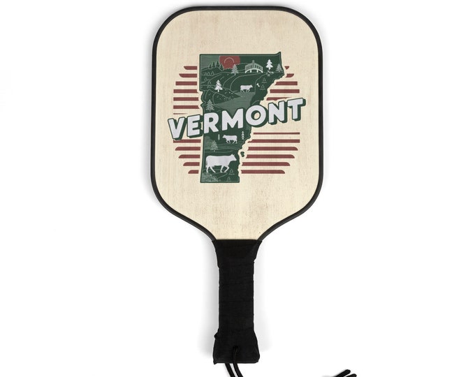 Pickleball Kit - Vermont State- 2 Paddles | 2 Balls | Pickleball Gear for men and women | Pickle ball State Designs