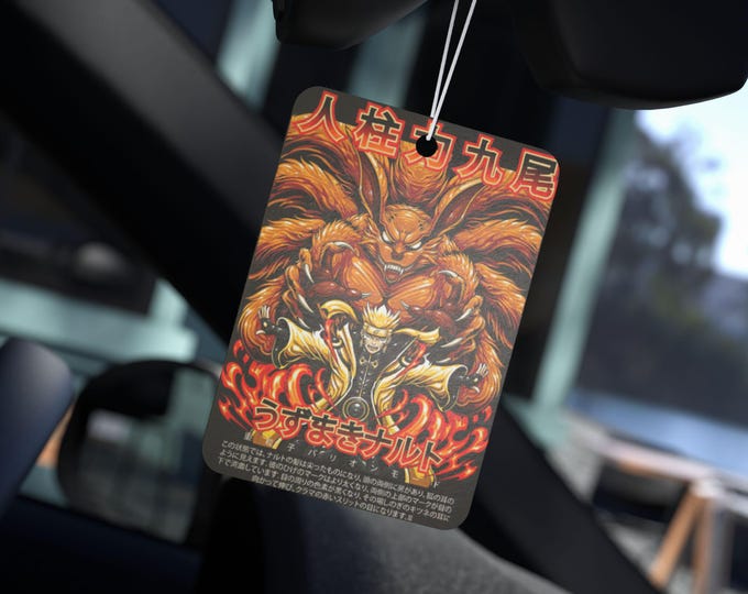 Anime Car Air Freshener Black Ice Scent Anime Auto Decor Otaku Rearview Mirror Tag Kawaii Car Accessory Perfect Gift for Anime Lovers